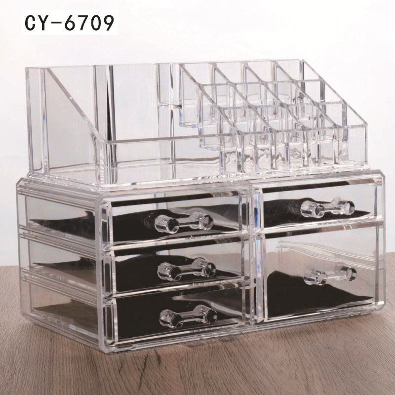 Acrylic Drawer Type Desktop Cosmetic Organizer Anti-dust