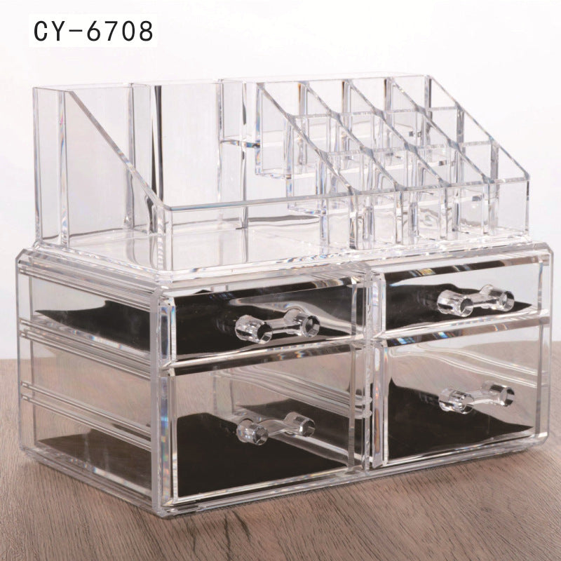 Acrylic Drawer Type Desktop Cosmetic Organizer Anti-dust