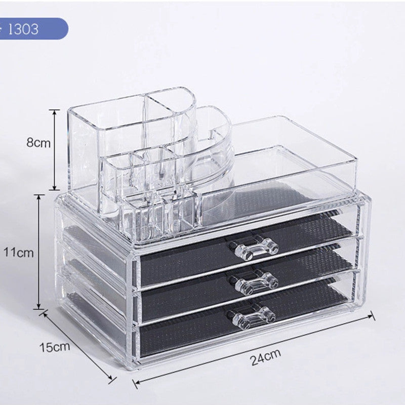 Acrylic Drawer Type Desktop Cosmetic Organizer Anti-dust