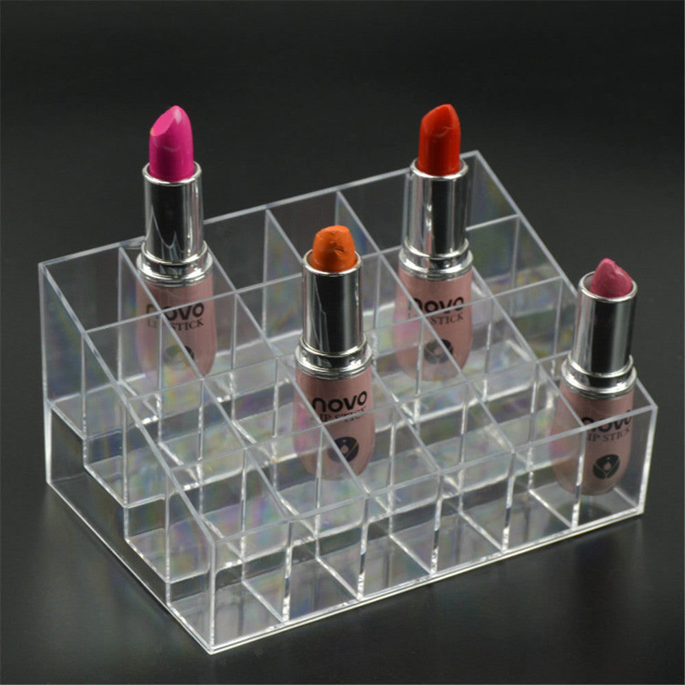 24 compartments transparent plastic lipstick holder