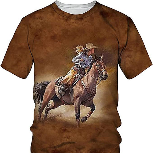 3D Digital Printing Men And Women Loose Fashion Round Neck Short Sleeves T-shirt